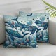 Ulloord Throw Pillow Covers Nature Coral Blue Design Square Pillowcase for Home Decor Sofa Car Bedroom Pillow case