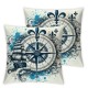 Ulloord Throw Pillow Covers Ocean Sketch Seabirds Modern Square Pillowcase for Home Decor Sofa Car Bedroom Pillow case