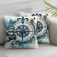 Ulloord Throw Pillow Covers Ocean Sketch Seabirds Modern Square Pillowcase for Home Decor Sofa Car Bedroom Pillow case