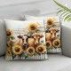 Ulloord Throw Pillow Covers Farm Cow with Sunflower Square Pillowcase for Home Decor Sofa Car Bedroom Pillow case