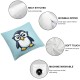 Ulloord Throw Pillow Covers Wearing Black Glasses Square Pillowcases for Home Decor Sofa Car Bedroom Animal Blue Background Creative Painting Pillow Cases