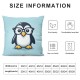 Ulloord Throw Pillow Covers Wearing Black Glasses Square Pillowcases for Home Decor Sofa Car Bedroom Animal Blue Background Creative Painting Pillow Cases