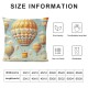 Ulloord Throw Pillow Covers Colorful Hot Air Balloon Square Pillowcases for Home Decor Sofa Car Bedroom Background Watercolor Painting Pillow Cases