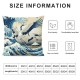 Ulloord Throw Pillow Covers Bird Blue Sea Wave Flowers Design Square Pillowcase for Home Decor Sofa Car Bedroom Pillow case