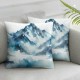 Ulloord Navy Blue Mountain Throw Pillow Covers, Decorative Pillow Covers Digital Printing Linen Blended for Couch Sofa Bed Invisible Zipper