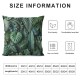 Ulloord Pillow Case, Summer Exotic Jungle Plant Leaves Banana Leaves Cushion Cover Square Home Decorative Throw Pillow Case White Black Green