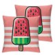 Ulloord  Throw Pillow Covers Decorative Summer Fruits Theme Pink Cartoon Watermelon Square Cushion Cover Throw Pillow Case for Home Live Room (Pink Cartoon Watermelon)