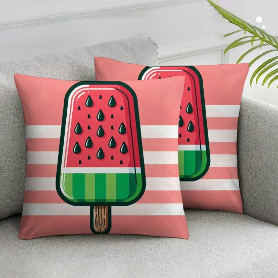 Ulloord  Throw Pillow Covers Decorative Summer Fruits Theme Pink Cartoon Watermelon Square Cushion Cover Throw Pillow Case for Home Live Room (Pink Cartoon Watermelon)