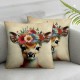 Ulloord Hopyeer Pillow Covers Pillowcases Floral Bloom Wreath Decorative Cute Animal Throw Pillow Case Cushion Cover Gift for Home Sofa Bedroom Couch Car ( Wreath)