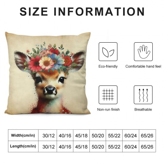 Ulloord Hopyeer Pillow Covers Pillowcases Floral Bloom Wreath Decorative Cute Animal Throw Pillow Case Cushion Cover Gift for Home Sofa Bedroom Couch Car ( Wreath)