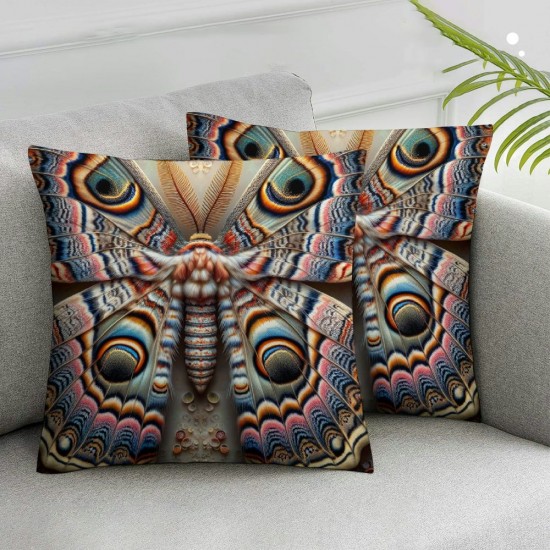 Ulloord Throw Pillow Cover Decor Wood Flowers Background Blue Butterfly Pillowcase Decorative Car Couch Bed Sofa Cushion Cover