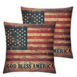 Ulloord Decor Throw Pillow Cases Words Outdoor Pillow Covers Patriotic Quote Cushion Cover Decorations for Sofa Couch (JD-Bless)