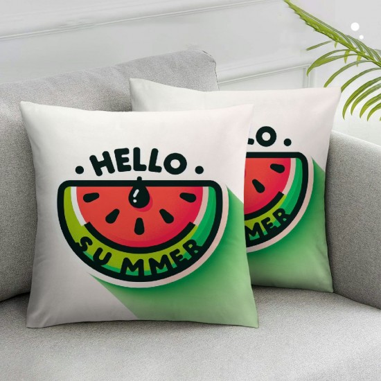 Ulloord Hello Summer Pillow Covers  Pattern Design Pillow Covers Rustic Farmhouse Outdoor Throw Pillow Covers Summer Decor for Sofa Bed Sofa Couch (Summer)