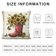 Ulloord Pillow Covers Decorative Cushion Yellow Sunflower with Butterfly Robin Birds Pattern Decor Retro Floral Home for Couch