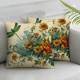 Ulloord Floral Throw Pillow Cover Yellow Blue Flowers Cushion Cover Decorative Throw Pillow Case for Sofa Couch Decoration(VY-)