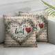 Ulloord You are The Beat of My Heart Sweet Quote Saying Throw Pillow Covers Vintage Wood Style with Music Note Stave Classical Valentine's  Pillowcase for Sofa Chair