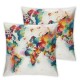 Ulloord Pillow Covers World Ink Map with Super Soft Decorative Throw Pillow Cases Geography Theme Cushion Covers for Home Sofa