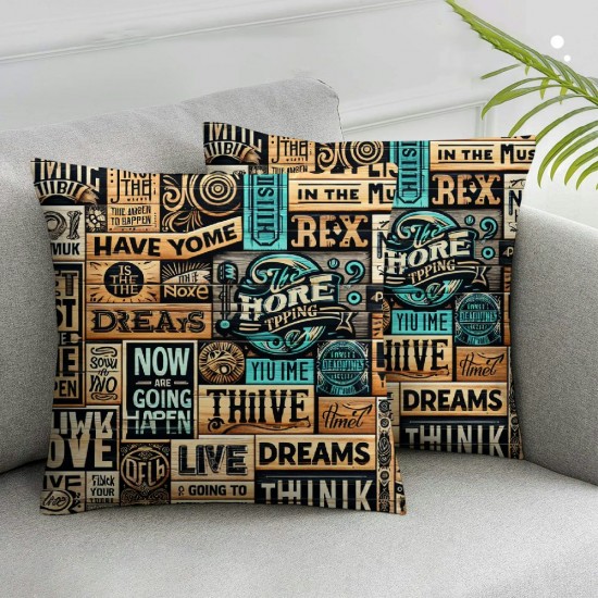 Ulloord Throw Pillow Covers Case Decorative  Retro Wooden Quote Inspirational Words House Decor Outdoor Cushion Case for Couch Sofa Bed Multicolor (Lost Now)