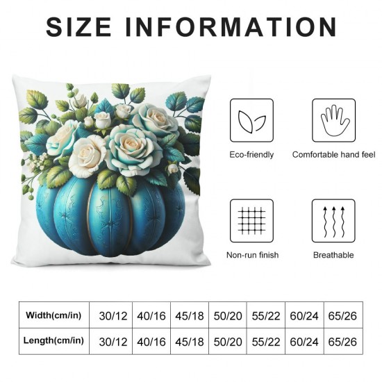 Ulloord Fall Harvest Decor Pillow Covers Thanksgiving Decorations Gray Blue Outdoor Autumn Farm Pumpkin Truck Throw Cushion Case for Home Couch