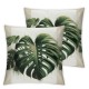 Ulloord Hopyeer Tropical Leaf Throw Pillow Case Beautiful Tropical Leaves Design Satin Cushion Cover Square Home Sofa Decorative for Chair