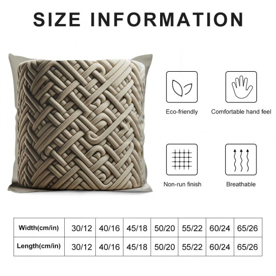 Ulloord  Throw Pillow Covers Corduroy  Cream Stripe Pattern Square Soft Cushion Covers for Couch Bedroom Sofa Living Room Bed Chair Solid