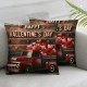 Ulloord Happy Valentines Day Pillow Covers Home Decor Pink Red Love Truck and Roses Wreath Throw Pillows Cushion Cove Cushion Cases for Sofa Bed (PR-Love")