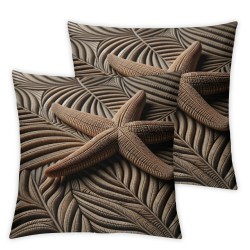 Ulloord Coastal Starfish Throw Pillow Coers Nautical Ocean Holiday Marine Theme Throw Pillow Covers Outdoor Bench Home Decoration Pillowcase