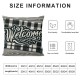 Ulloord Hopyeer Black and White Throw Pillow Covers Farmhouse Decor Square Pillowcase Rustic Words Welcome Quote Cushion Cover for Sofa