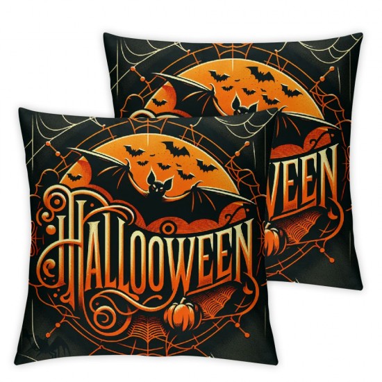 Ulloord Happy Halloween Decorative Throw Pillow Covers Halloween Witch Hat Pillowcase Cushion Case Cover Decor Home Sofa (SV-)