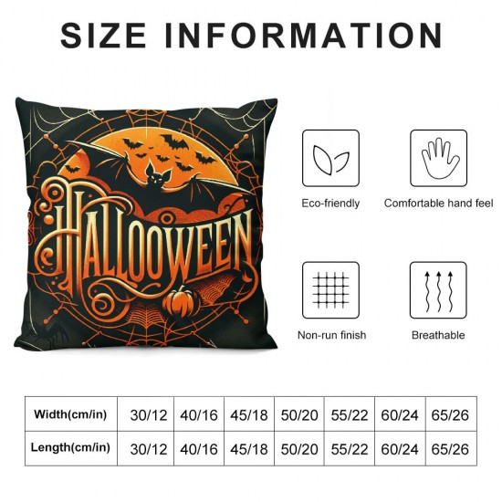 Ulloord Happy Halloween Decorative Throw Pillow Covers Halloween Witch Hat Pillowcase Cushion Case Cover Decor Home Sofa (SV-)