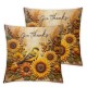 Ulloord Hopyeer Thanksgiving Day Decoration Throw Pillow Covers Fall Sunflowers Robin Birds with Every Day Pillowcase for Sofa Bedroom