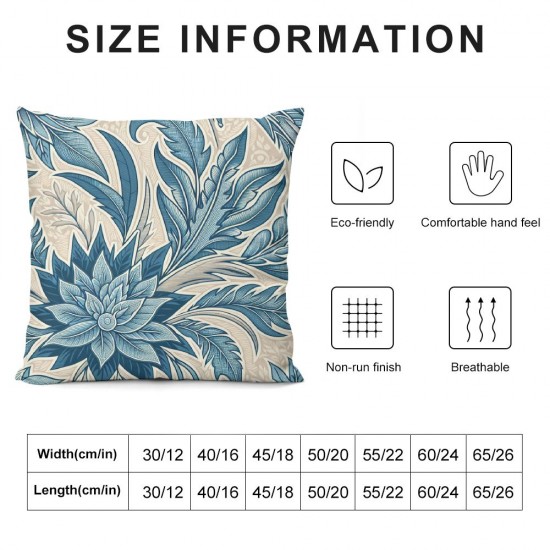 Ulloord Christmas Blue Throw Pillow Covers Home Decorative Throw Pillow Ink Painting Style Cushion Cover for Sofa , (Blue ,