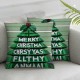 Ulloord Merry Christmas Ya Filthy Animal Throw Pillow Cover Christmas Tree with Funny Quote Decorative Pillow Case Farmhouse Holiday Xmas Cushion Cover for Couch Sofa,