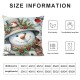 Hello Snowman Pillow Covers Bird's Nest Decor Linen Retro Holiday Throw Pillow Covers for Christmas Decorations (Snowman Theme