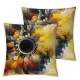 Ulloord Pillowcase Plant Watercolor Painting Sunflower Gift for Wedding Birthday Throw Pillow Covers Super Soft Cushion Cover Sofa Decorative Square Pillowcover (Sunflower