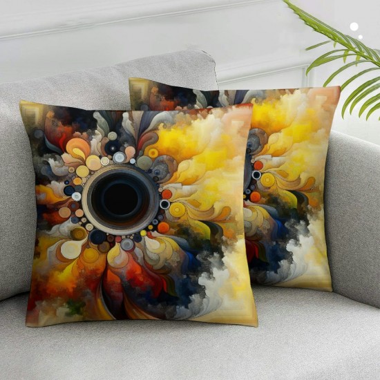 Ulloord Pillowcase Plant Watercolor Painting Sunflower Gift for Wedding Birthday Throw Pillow Covers Super Soft Cushion Cover Sofa Decorative Square Pillowcover (Sunflower