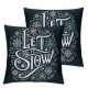 Christmas Throw Pillow Covers Quote with White Black Outdoor Winter Holiday Decorative Pillow Covers for Home Decor (