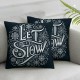 Christmas Throw Pillow Covers Quote with White Black Outdoor Winter Holiday Decorative Pillow Covers for Home Decor (