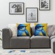 Ulloord Blue Robin Bird Pillow Covers Linen Vintage Yellow Sunflower Background Home Decorative Throw Pillow Case Cushion Cover for Sofa Couch Living Room Bedroom