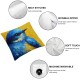 Ulloord Blue Robin Bird Pillow Covers Linen Vintage Yellow Sunflower Background Home Decorative Throw Pillow Case Cushion Cover for Sofa Couch Living Room Bedroom