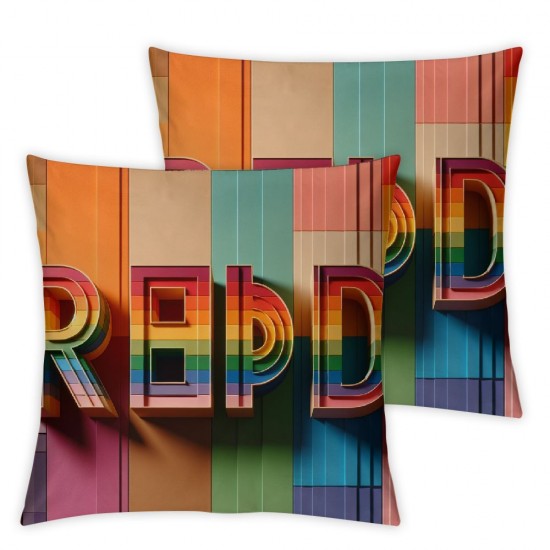 Stripe Rainbow Home Decor Throw Pillow Covers Pillow Covers Love Decorative Square Standard Pillowcases for Sofa Couch