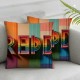 Stripe Rainbow Home Decor Throw Pillow Covers Pillow Covers Love Decorative Square Standard Pillowcases for Sofa Couch