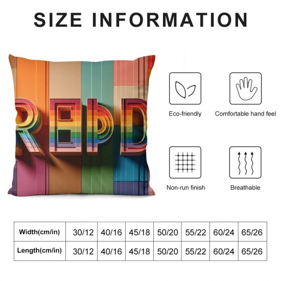 Stripe Rainbow Home Decor Throw Pillow Covers Pillow Covers Love Decorative Square Standard Pillowcases for Sofa Couch