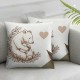 Pillow Cover - Gifts for Mom Mother Mama, Cute Bear Pillow Cover Cartoon Mama Decor, Love You