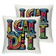 Ulloord Classroom Pillows,Classroom I Am Pillow Covers ,I Can Do Hard Things Throw Pillow Covers,Positive Classroom Pillowcases for Sofa Couch