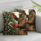 Ulloord Western Christmas Decor,Western Christmas Pillow Covers,Christmas Cowboy Pillow Covers ,Rocking Around The Christmas Tree Pillowcases