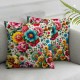 Spring Pillow Covers Fresh Flower Market Spring Decorations Throw Pillowcase Linen Cushion Case for Spring Home Décor