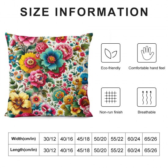 Spring Pillow Covers Fresh Flower Market Spring Decorations Throw Pillowcase Linen Cushion Case for Spring Home Décor