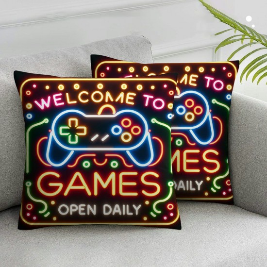 Ulloord Room Pillow Covers - Throw Pillow Covers , Pillowcase, Game Room Decor, Decor for Boys Room, Boys Room Decorations for Bedroom