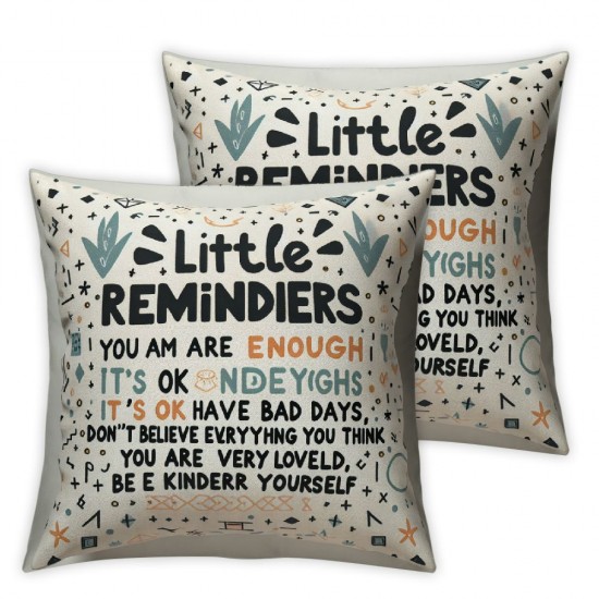 Ulloord College Student GiftsLittle Reminders Throw Pillow Covers,Little RemindersPillow CoversLittle Reminders Decorative Pillow Covers,College Dorm Decor,Gifts for College Students Girls